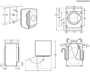 AEG LFX6G7434BI Washing Machine Integrated 7kg 1400rpm in White